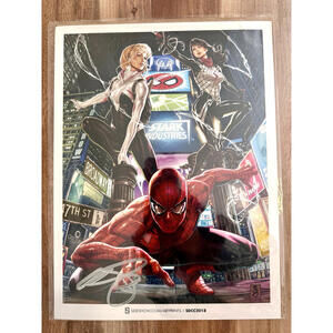 SIGNED Mark Brooks Sideshow Art Print SDCC 2018 Spider-Man Seal of Authenticity